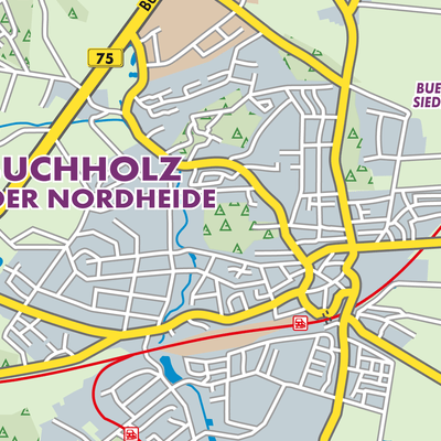 Übersichtsplan Buchholz in der Nordheide