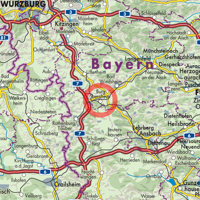 Landkarte Burgbernheim