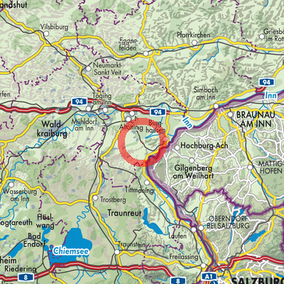 Landkarte Burgkirchen an der Alz