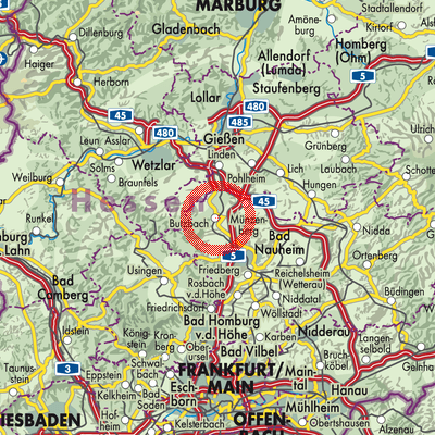 Landkarte Butzbach
