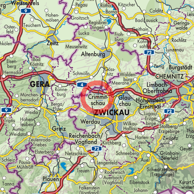 Landkarte Crimmitschau