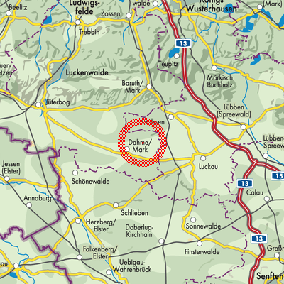 Landkarte Dahmetal