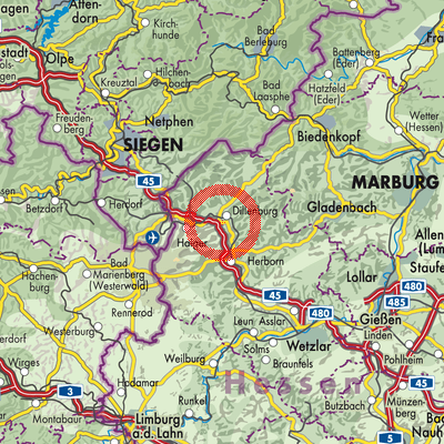 Landkarte Dillenburg