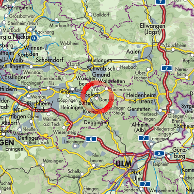 Landkarte Donzdorf
