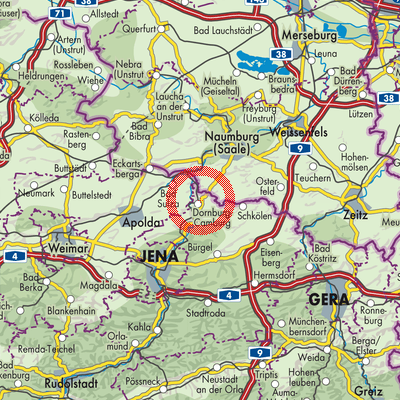 Landkarte Dornburg-Camburg
