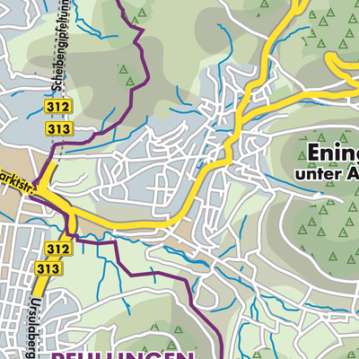 Übersichtsplan Eningen unter Achalm