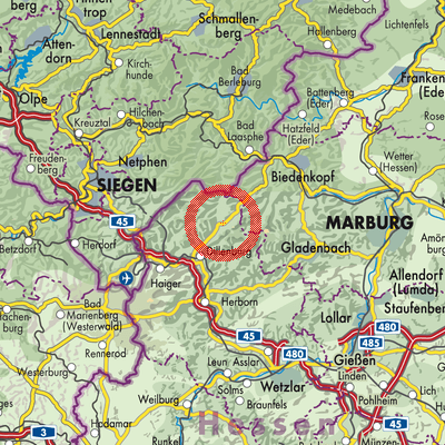 Landkarte Eschenburg