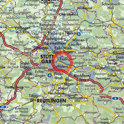 Landkarte Esslingen am Neckar