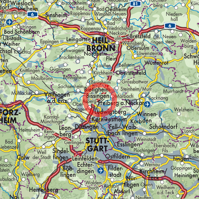 Landkarte Freiberg am Neckar