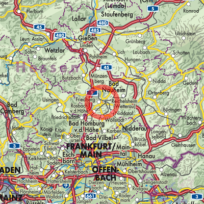 Landkarte Friedberg (Hessen)