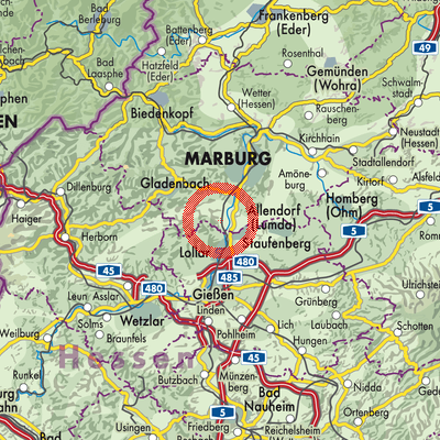 Landkarte Fronhausen