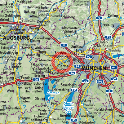 Landkarte Fürstenfeldbruck
