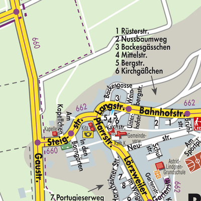 Stadtplan Gau-Bischofsheim