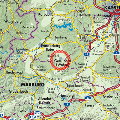 Landkarte Gemünden (Wohra)