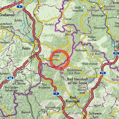 Landkarte Gersfeld (Rhön)
