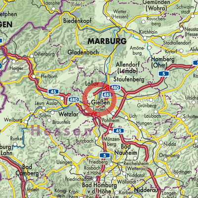 Landkarte Gießen