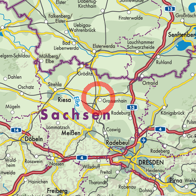 Landkarte Großenhain