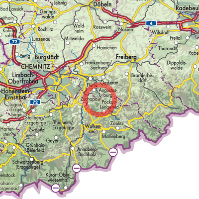 Landkarte Grünhainichen