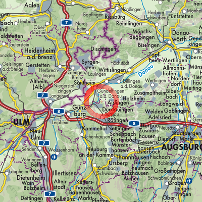 Landkarte Gundremmingen