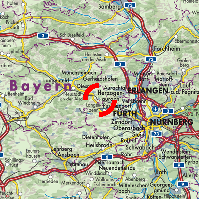 Landkarte Hagenbüchach