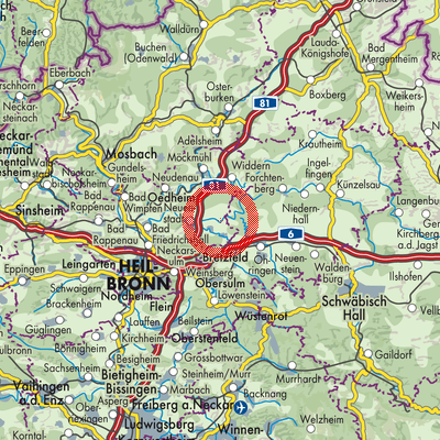 Landkarte Hardthausen am Kocher