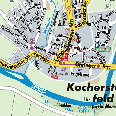 Stadtplan Hardthausen am Kocher