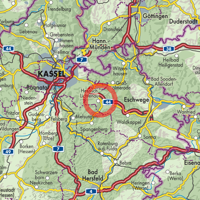 Landkarte Hessisch Lichtenau