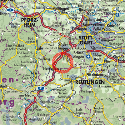 Landkarte Hildrizhausen