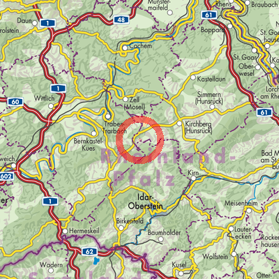 Landkarte Hirschfeld (Hunsrück)