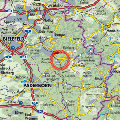 Landkarte Horn-Bad Meinberg