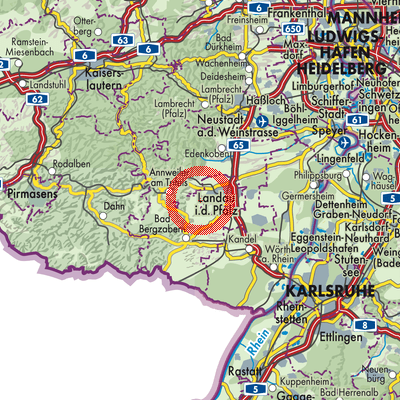 Landkarte Ilbesheim bei Landau in der Pfalz
