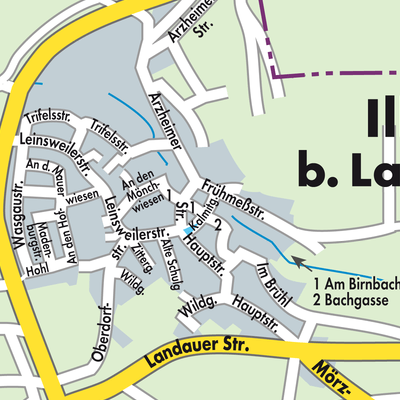 Stadtplan Ilbesheim bei Landau in der Pfalz