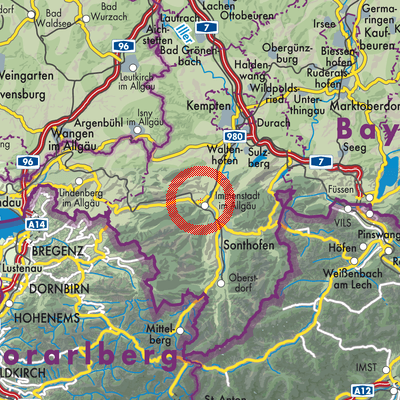 Landkarte Immenstadt im Allgäu