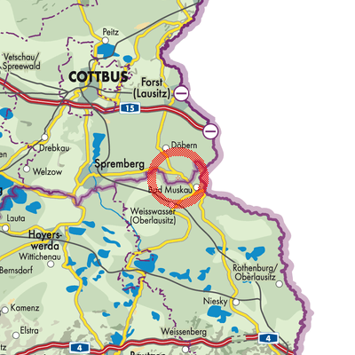 Landkarte Jämlitz-Klein Düben
