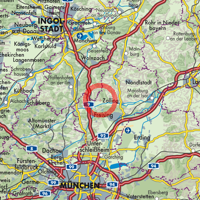 Landkarte Kirchdorf an der Amper