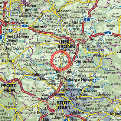 Landkarte Kirchheim am Neckar