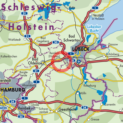 Landkarte Klein Wesenberg