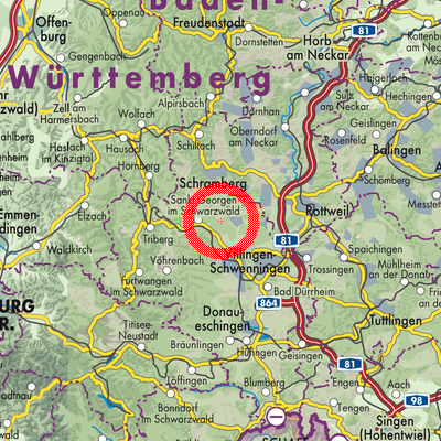 Landkarte Königsfeld im Schwarzwald
