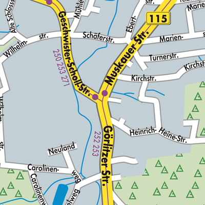 Stadtplan Krauschwitz - Krušwica