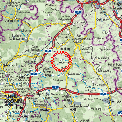 Landkarte Krautheim