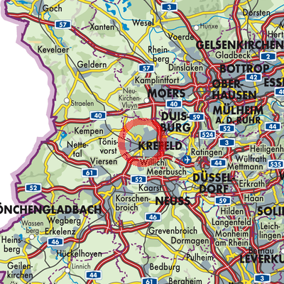 Landkarte Krefeld