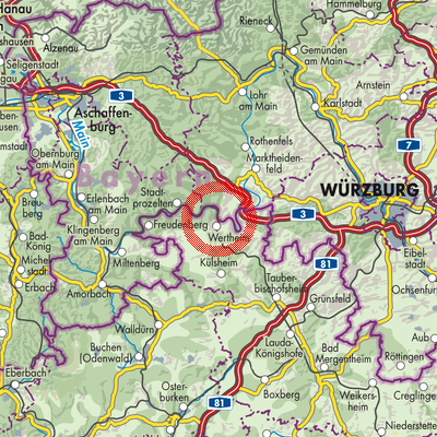Landkarte Kreuzwertheim