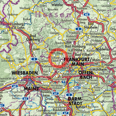 Landkarte Kronberg im Taunus