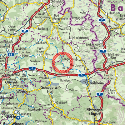Landkarte Langenburg