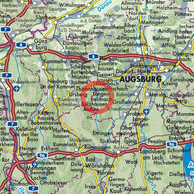 Landkarte Langenneufnach