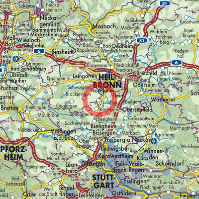 Landkarte Lauffen am Neckar