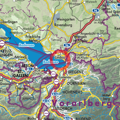 Landkarte Lindau (Bodensee)