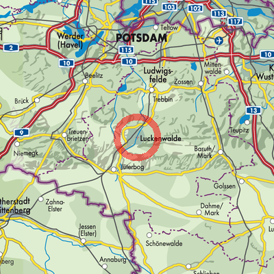 Landkarte Luckenwalde