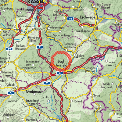 Landkarte Ludwigsau