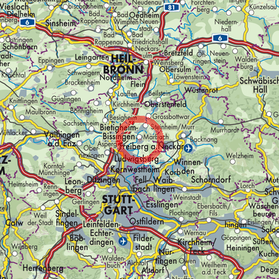 Landkarte Marbach am Neckar